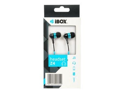 iBOX Z4 - Ørepropper med mikrofon - i øret - kablet - 3,5 mm jakk - svart, blå