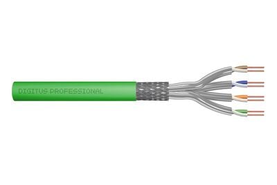 DIGITUS Professional - Bulk-kaapeli - 100 m - 7,9 mm - S/FTP - simplex - CAT 8.2 - halogeeniton - vihreä