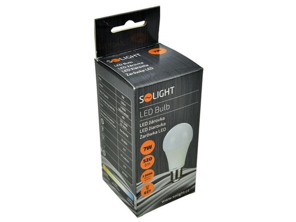 Solight WZ504, 7 W, 43 W, E27, 520 lm, 25000 timer, Varm hvit