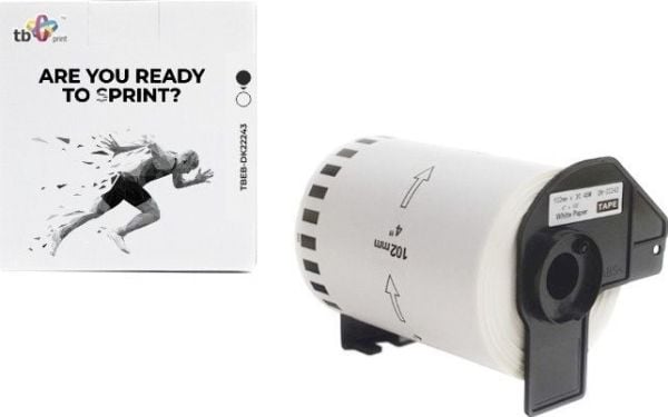 TBEB-DK22243 Brother-etiketter svart på hvitt 102x30,48 mm