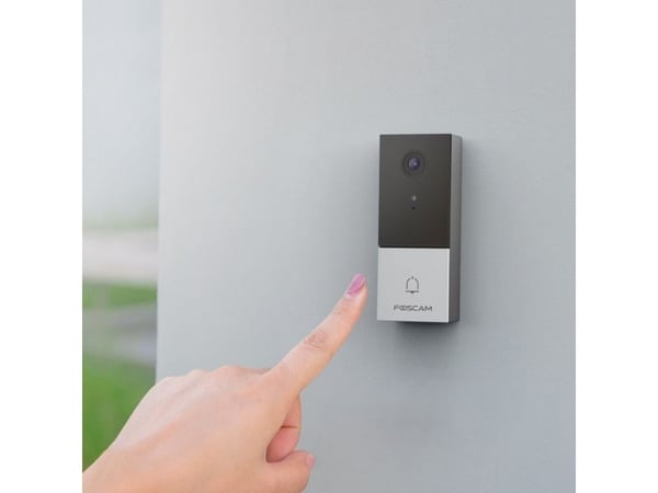 Foscam VD1 Ansiktsgjenkjenning videodørklokke [2K QHD, Dual Band WiFi, kompatibel med Amazon Alexa og Google Assistant]
