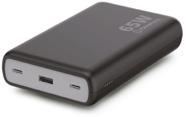CoreParts - Strømbank - 20000 mAh - 74 Wh - 3.25 A - PD, QC 3.0 - 3 utgangskontakter (2 x USB-C, USB) - svart