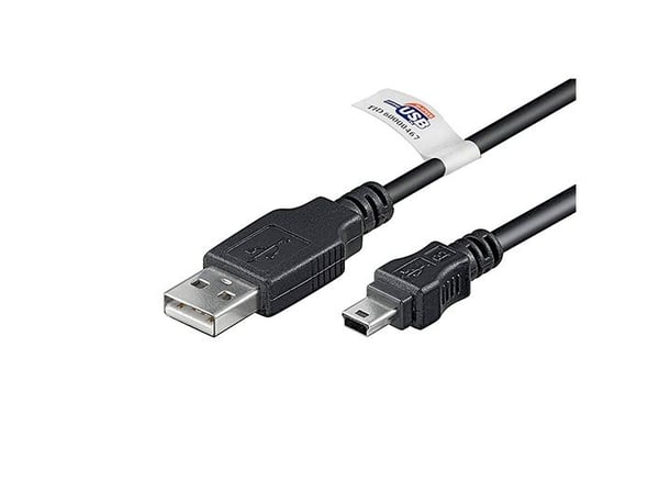 Goobay USB MINI-B 5 pin 300 Cert 3m, 3 m, Mini-USB B, USB A, Hanstik/Hanstik, Lajittelu