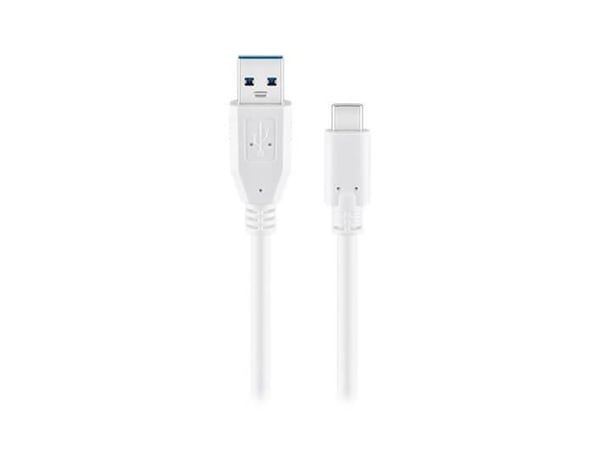 Goobay 67188, 1 m, USB C, USB A, USB 3.2 Gen 1 (3.1 Gen 1), 5000 Mbit/s, Hvit
