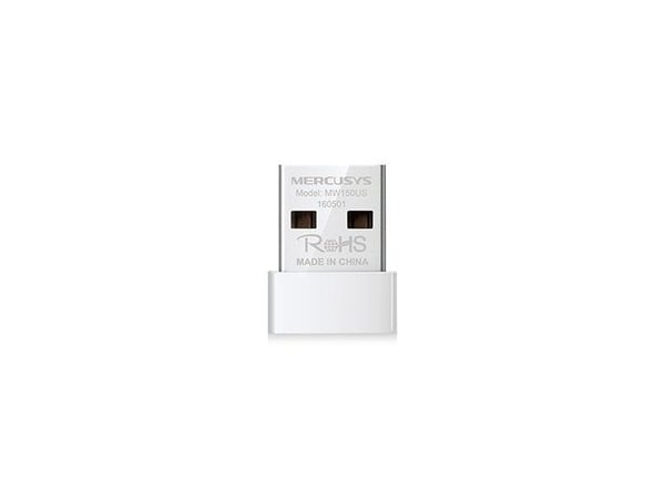 Mercusys MW150US, Trådløs, USB, USB, Wi-Fi 4 (802.11n), 150 Mbit/s, Hvit