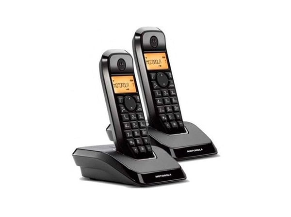 Motorola Startac S1202 - Langaton puhelin soittajan tunnuksella - DECT\GAP - 3-suuntainen soittomahdollisuus - musta + ylimääräinen luuri