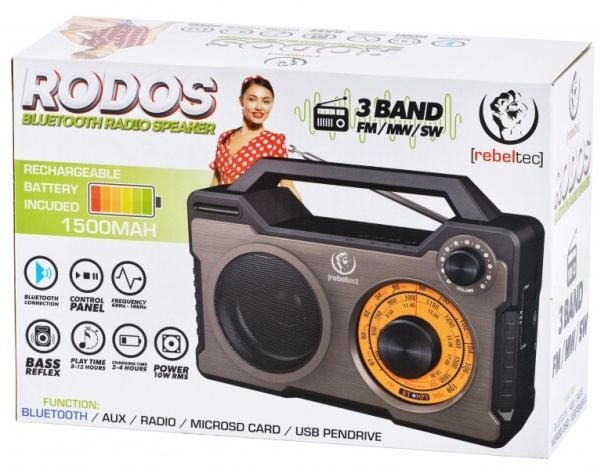 Bluetooth-högtalare/bärbar radio Rebeltec RODOS