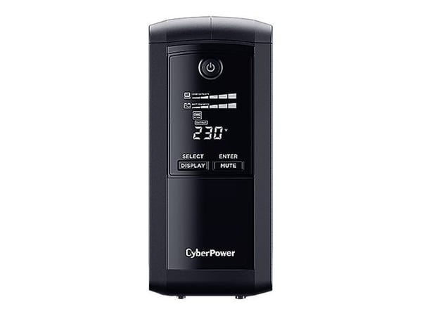 CyberPower Value Pro VP1000ELCD-FR - UPS - AC 230 V - 550 watt - 1000 VA - enkeltfase - RS-232, USB - utgangskontakter: 4 - svart