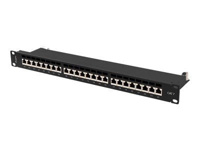 Lanberg PPS7-1024-B - Koblingspanel - CAT 7 - STP - RJ-45 X 24 - RAL 9004, svart - 1U - 19"