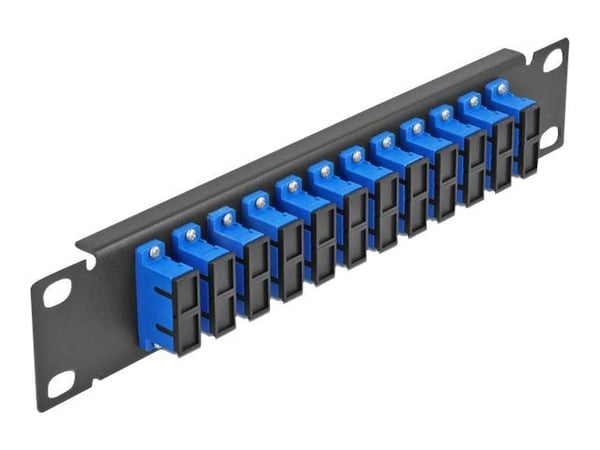 Delock - Koblingspanel - rackmonterbar - SC Duplex SM X 12 - svart, blå - 1U - 10"