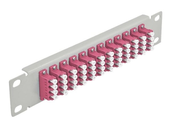 Delock - Koblingspanel - rackmonterbar - LC x 12 - grå - 1U - 10"