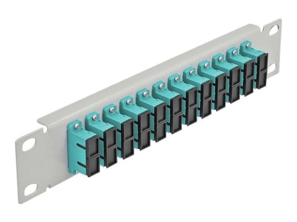 Delock - Koblingspanel - SC Duplex MM X 12 - grå - 1U - 10"