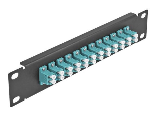 Delock - Koblingspanel - LC Duplex MM X 12 - svart - 1U - 10"