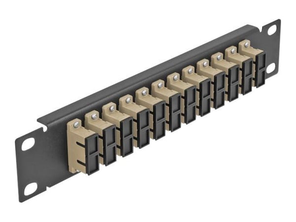Delock - Koblingspanel - skapmonterbar - SC Duplex MM X 12 - svart, beige - 1U - 10"