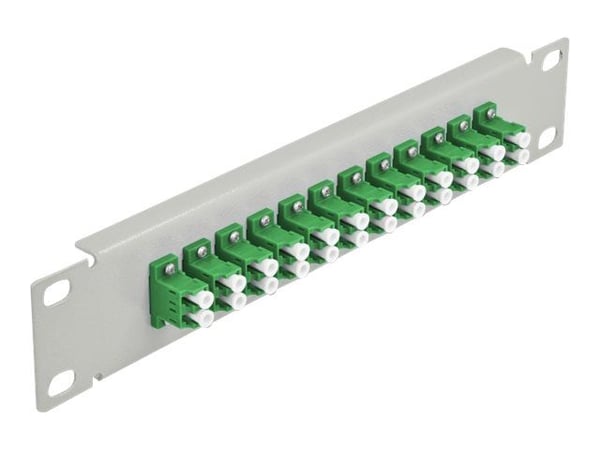 Delock - Koblingspanel - rackmonterbar - LC SM X 12 - grå, grønn - 1U - 10"