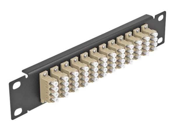 Delock - Koblingspanel - skapmonterbar - LC MM X 48 - svart, beige - 1U - 10"