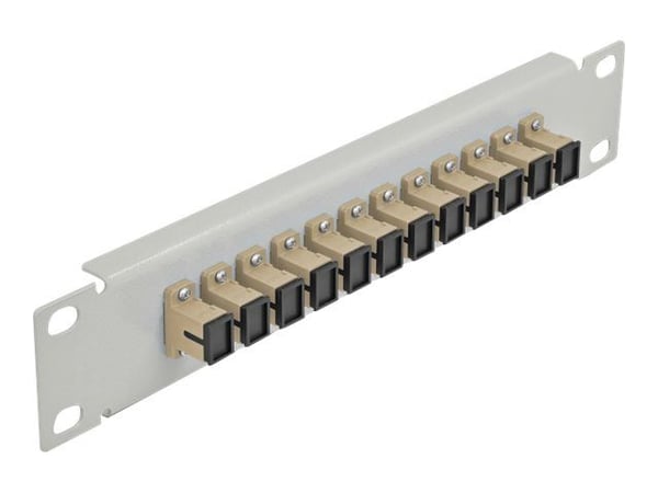 Delock - Koblingspanel - skapmonterbar - SC MM X 12 - grå, beige - 1U - 10"