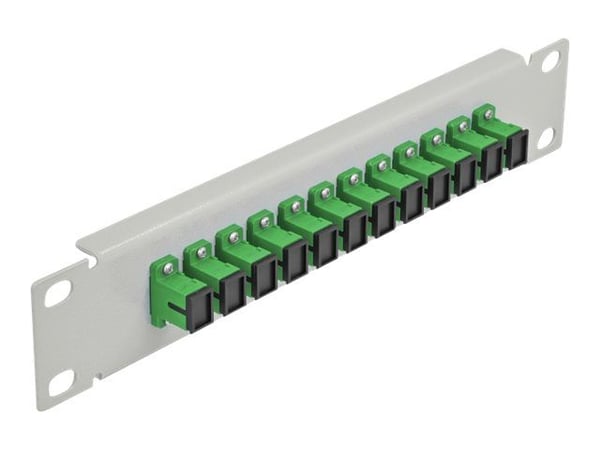 Delock - Koblingspanel - skapmonterbar - SC SM X 12 - grå, grønn - 1U - 10"