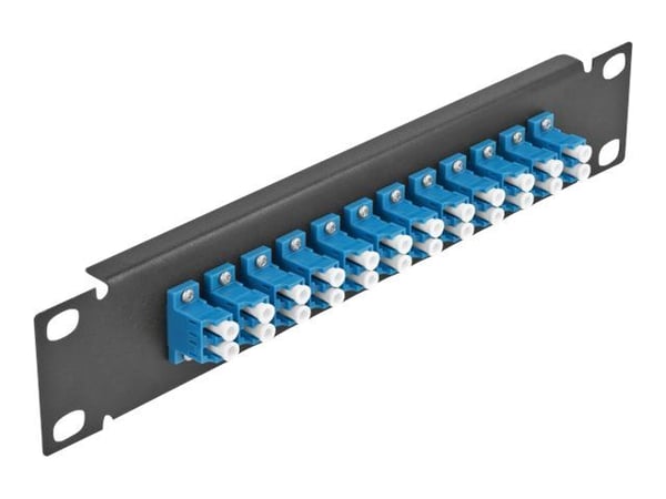 Delock - Koblingspanel - rackmonterbar - LC SM X 12 - svart, blå - 1U - 10"