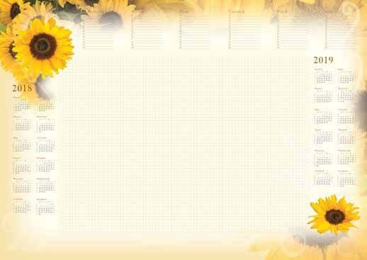Biuwar Kalender A2 med stripe, Solsikke (T-1-A2-5)