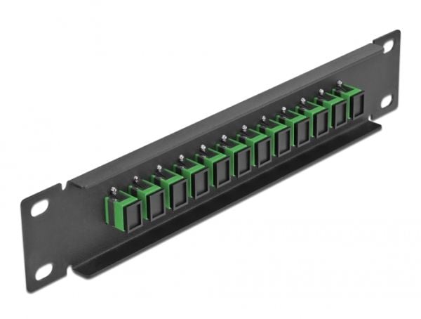 Delock - Koblingspanel - skapmonterbar - SC SM X 12 - svart, grønn - 1U - 10"