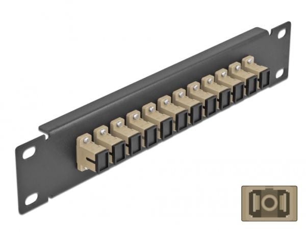 Delock - Koblingspanel - SC MM X 12 - svart - 1U - 10"