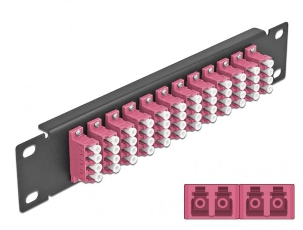 Delock - Patch-panel - LC MM X 48 - svart - 1U - 10"