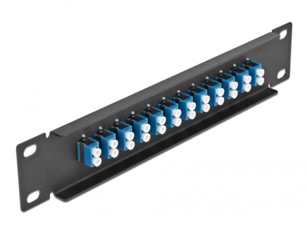 Delock - Patch-panel - stativmonterbar - LC SM X 12 - sort, blå - 1U - 10"