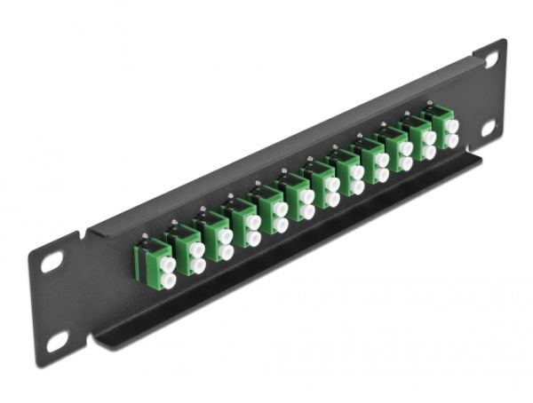 Delock - Koblingspanel - LC Duplex SM X 12 - svart - 1U - 10"