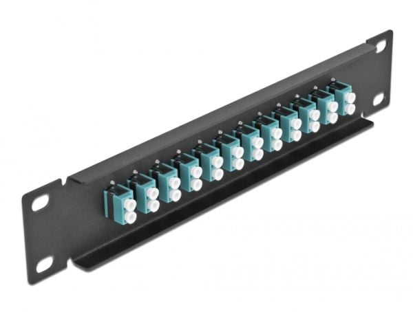Delock - Koblingspanel - LC Duplex MM X 12 - svart - 1U - 10"