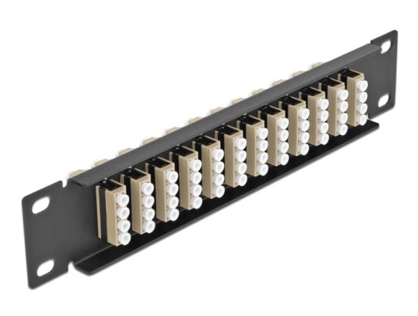 Delock - Koblingspanel - skapmonterbar - LC MM X 48 - svart, beige - 1U - 10"