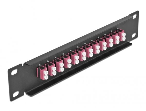 Delock - Koblingspanel - LC Duplex MM X 12 - svart - 1U - 10"