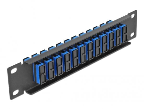 Delock - Patch-panel - stativmonterbar - SC Duplex SM X 12 - sort, blå - 1U - 10"