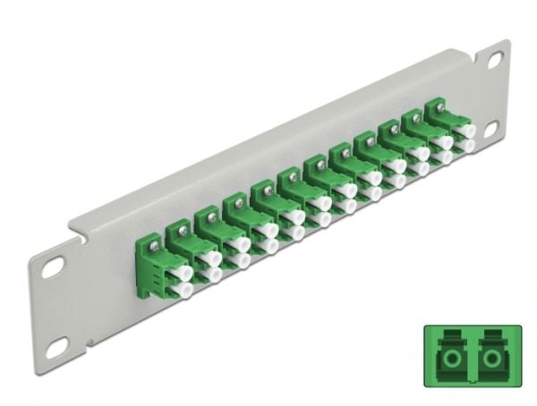 Delock - Koblingspanel - rackmonterbar - LC SM X 12 - grå, grønn - 1U - 10"