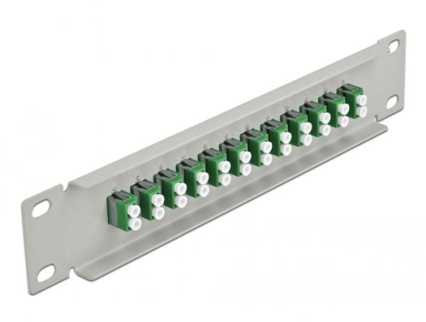 Delock - Koblingspanel - rackmonterbar - LC SM X 12 - grå, grønn - 1U - 10"