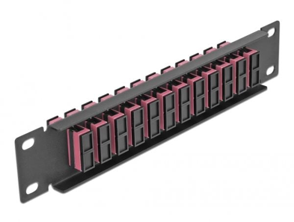 Delock - Koblingspanel - skapmonterbar - SC Duplex MM X 12 - svart, fiolett - 1U - 10"