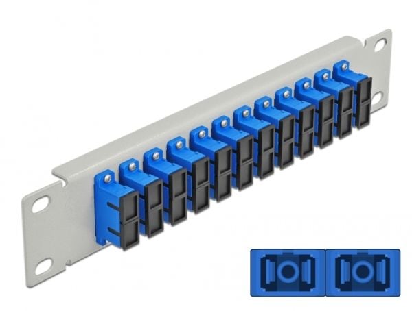 Delock - Koblingspanel - SC Duplex SM X 12 - grå - 1U - 10"