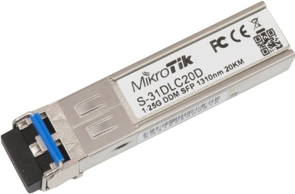 MikroTik S-31DLC20D - SFP (mini-GBIC) transceivermodul - SFP (mini-GBIC) / LC-enkeltmodus - opp til 20 km - 1310 nm