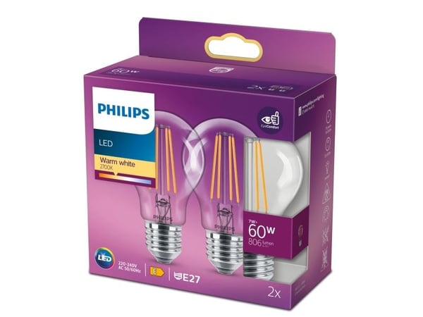 Philips LED Filament - E27-lampor - 2-pack