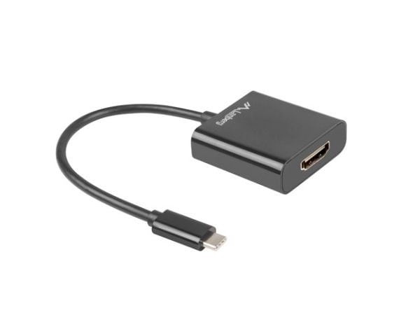Lanberg - Video/audio-adapter - USB-C hann til HDMI hunn - 15 cm - svart