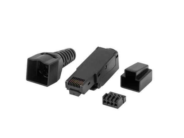 Lanberg PLU-6000TL, RJ-45, musta, uros, suora, nailon, polykarbonaatti (PC), kat. 6
