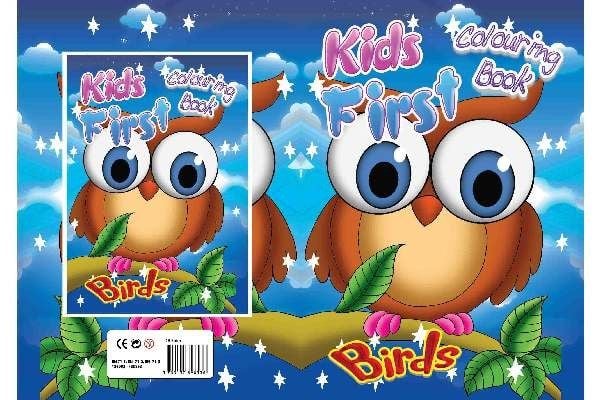 Målarbok A4 Kids First Birds 16 sidor |