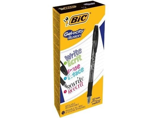 BIC Gel-ocity illusion, Korkillinen geelikynä, Musta, Musta, Molempikätinen, Keskikokoinen, 0,3 mm BIC Gel-ocity illusion, Korkillinen geelikynä, Musta, Musta, Molempikätinen, Keskikokoinen, 0,3 mm