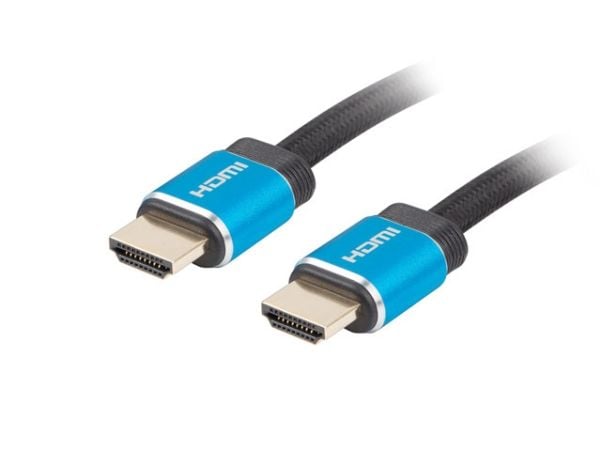 Lanberg - Premium High Speed - HDMI-kabel med Ethernet - HDMI hann til HDMI hann - 1 m - trippel beskyttelse - svart - 4K-støtte