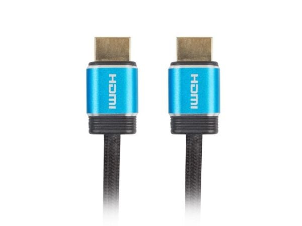 Lanberg - Premium High Speed - HDMI-kabel med Ethernet - HDMI hann til HDMI hann - 1 m - trippel beskyttelse - svart - 4K-støtte