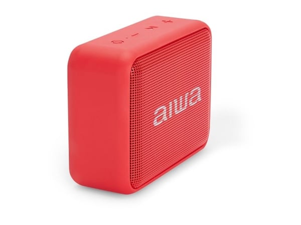 Aiwa BS-200RD, 1.0 kanaler, 6 W, Trådløs, Bærbar monohøyttaler, Rød, Knapper