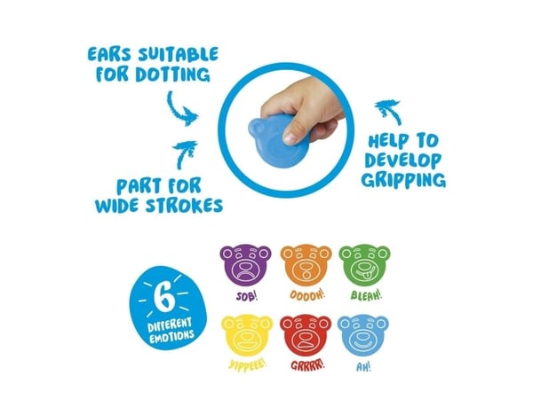 Carioca Teddy BABY, 6 kpl, Sininen, Vihreä, Oranssi, Punainen, Violetti, Keltainen, 1 vuosi/vuosia, Poika/tyttö, Motor skills training, Ripustettav...