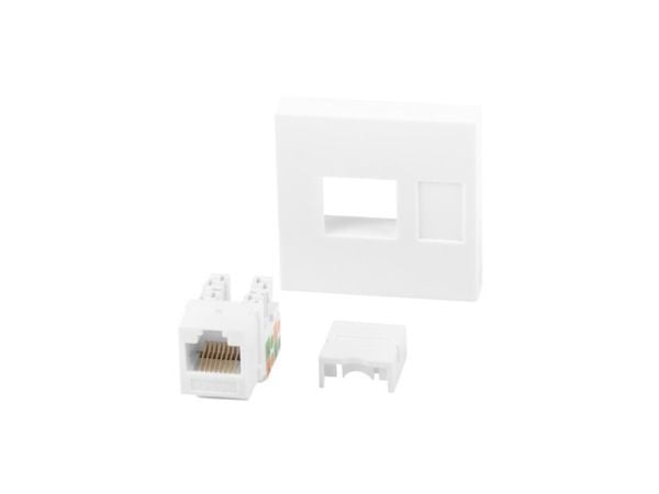 Lanberg - Socket-outlet adaper - RJ 45 - 1 nätverksuttag - 1 modul - vit
