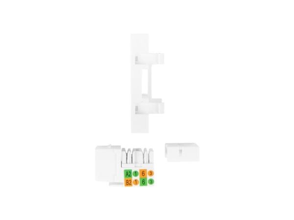 Lanberg - Socket-outlet adaper - RJ 45 - 1 nätverksuttag - 1 modul - vit