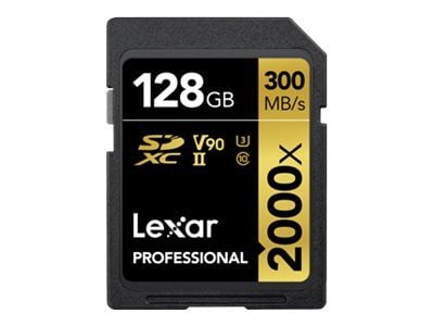 Lexar 2000x, 128 GB, SDHC, Class 10, 300 MB/s, 260 MB/s, Class 3 (U3)